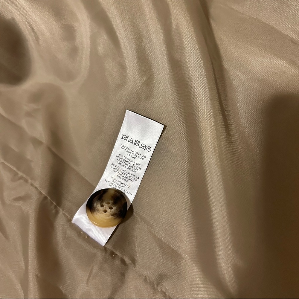 ASOS NEW CREAM TANNED TRENCH COAT SIZE 4 WITH BELT AND SIDED POCKETS - Picture 11 of 12